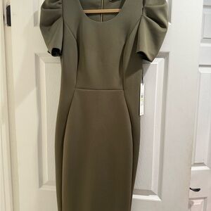 Calvin Klein Olive Long Sleeve Dress